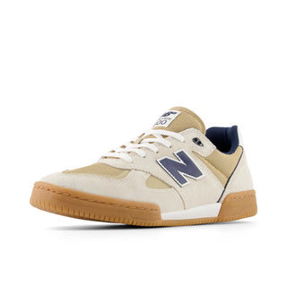 New Balance Numeric Tom Knox 600 Skate Shoe in Sea Salt/NB Navy, inspired by '90s football shoes, with FuelCell foam.