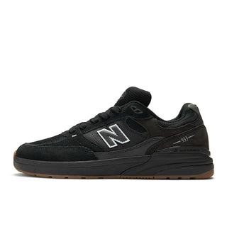 New Balance Numeric 933 Andrew Reynolds black skate shoe with suede and mesh.