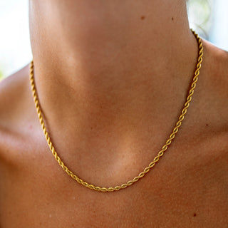 ALCO Haven necklace in 18K gold-plated stainless steel with lobster clasp and 18 inch chain for everyday wear.