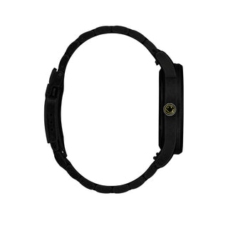 Black smartwatch on a white background