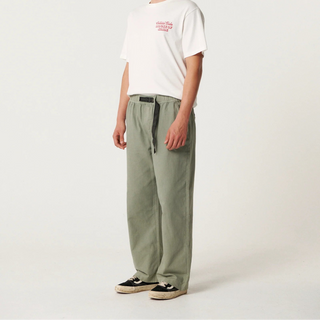 Critical Slide Outdoor Pant Dusty Green with cotton canvas build, straight-leg fit, contrast panels, and utility-inspired design.