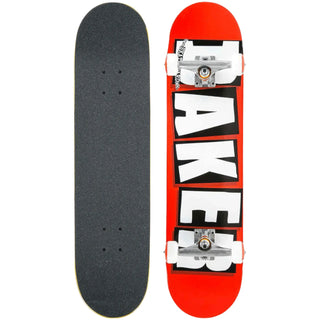 Baker red and white logo complete skateboard 7.75 inches with silver trucks and wheels ready to ride

