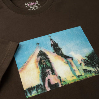 Polar Skate Co. Tee Devil in Chocolate, 100% cotton, artwork by Sirus F Gahan, regular fit, made in Portugal