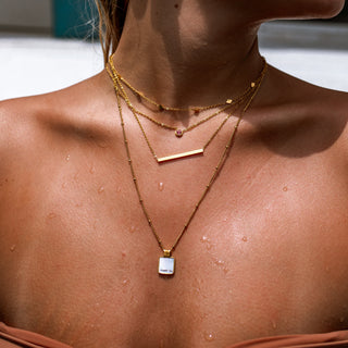 ALCO Jewelry Endlessly Creating Necklace, 18K gold-plated, stainless steel, hypoallergenic.