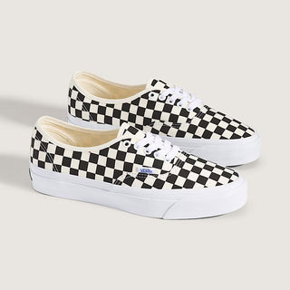 Vans LX Authentic Reissue 44 checkerboard sneaker with black and white pattern and low-top silhouette.