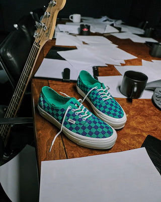 Vans LX Authentic 44 EK Punk Check Shoes - Navy/Green – Drift House Vans LX Authentic 44 EK Punk Check Shoes - Navy/Green – Drift House