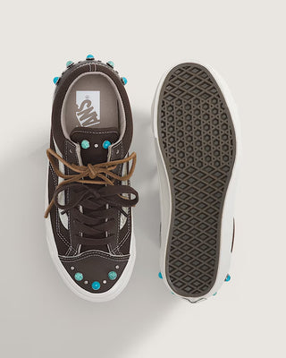 Vans LX Old Skool 36 Gemstone Mushroom Brown sneaker with suede canvas upper and gemstone stud detailing.