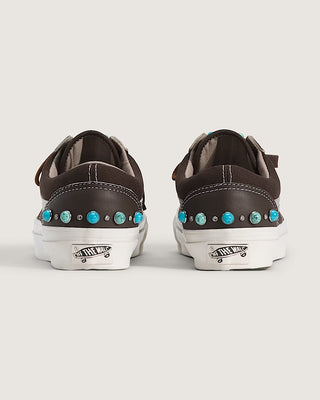 Vans LX Old Skool 36 Gemstone Mushroom Brown sneaker with suede canvas upper and gemstone stud detailing.