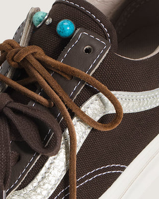 Vans LX Old Skool 36 Gemstone Mushroom Brown sneaker with suede canvas upper and gemstone stud detailing.