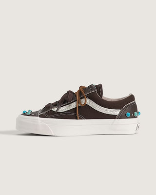Vans LX Old Skool 36 Gemstone Mushroom Brown sneaker with suede canvas upper and gemstone stud detailing.