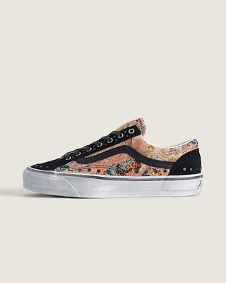 Vans Premium Old Skool 36 Floral Rivets in Black/Multi with floral print, metal rivets, Sola Foam ADC cushioning, and a signature waffle outsole