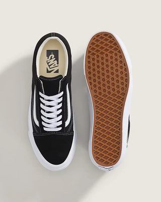 Vans LX Premium Old Skool shoes in Black and White with suede upper and classic Sidestripe design.