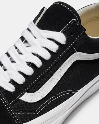 Vans LX Premium Old Skool shoes in Black and White with suede upper and classic Sidestripe design.