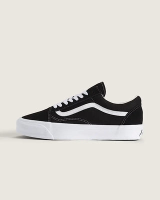 Vans LX Premium Old Skool shoes in Black and White with suede upper and classic Sidestripe design.