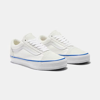 Vans LX Premium Old Skool shoes in Off White/White with suede upper and classic Sidestripe design.