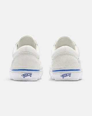 Vans LX Premium Old Skool shoes in Off White/White with suede upper and classic Sidestripe design.