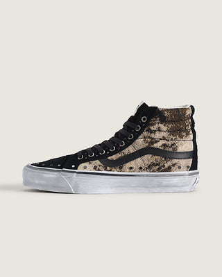 Vans Premium SK8-Hi Reissue 38 Floral Rivets in Black with floral print, metal rivets, Sola Foam ADC cushioning, and a signature waffle outsole