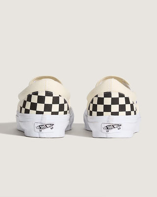 Vans LX Slip-On Reissue 98 Checkerboard shoe with low-profile slip-on design and classic two-tone canvas upper.