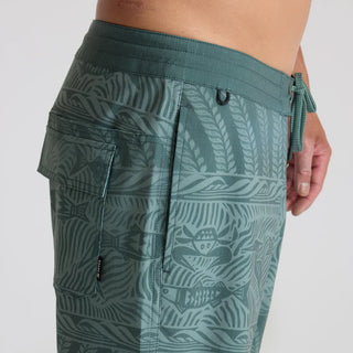 Roark Chiller 17" Boardshorts in Slate Green with drawstring waist and hybrid pockets.