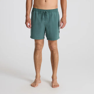 Roark Shorey Trunks in Sage Green with elastic waistband and water-resistant stretch fabric.