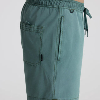 Roark Shorey Trunks in Sage Green with elastic waistband and water-resistant stretch fabric.