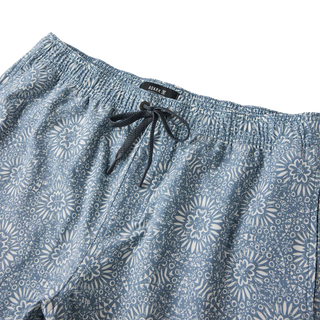 Roark Men's Shorey Boardshorts in Slate — recycled polyester-cotton blend with DWR water-resistant treatment, four-way stretch, and elastic waistband for beach and adventure.

