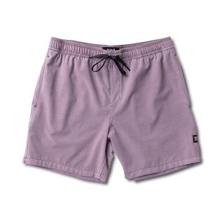 Roark Shorey Boardshorts in Washed Dusty Lilac - standard fit boardshorts with 4-way stretch, water-resistant finish, and hand pockets