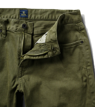 Roark Hwy 128 Straight Fit Jeans, Military 2, broken twill, comfortable rise, YKK zipper, durable poly/cotton pocketing.
