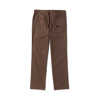 Roark HWY 1 Utility Denim Pants in Cocoa Bean, loose fit 97% cotton 3% elastane Bedford cord pants with 30 inch inseam, 18 inch leg opening, 5-pocket workwear design, painter's pocket on right leg, cell stash pocket, and wider belt loops