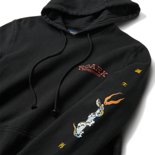 Roark Kaname Hoodie, Kaname Black, heavy-weight hooded fleece, cotton blend, classic fit, inspired by Japanese art.