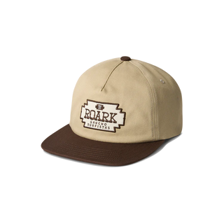 Roark Gaucho Venture Strapback Hat with classic five-panel unstructured design and adjustable strapback closure for a versatile fit.