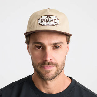 Roark Gaucho Venture Strapback Hat with classic five-panel unstructured design and adjustable strapback closure for a versatile fit.