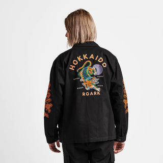 Hokkaido Tiger Club jacket, brushed cotton twill, Japan-inspired embroidery, satin-lined.