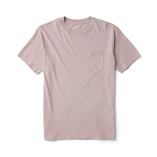 Roark Made To Fade Short Sleeve Pocket Tee in Washed Dusty Lilac, 100% cotton 30-singles premium ringspun combed cotton pigment overdyed broken-in pocket tee with unique character that improves with wear