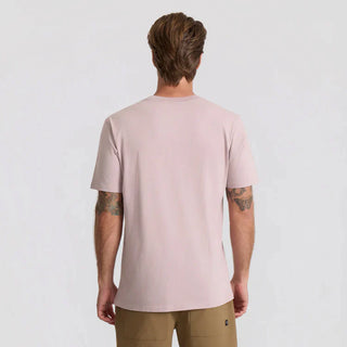 Roark Made To Fade Short Sleeve Pocket Tee in Washed Dusty Lilac, 100% cotton 30-singles premium ringspun combed cotton pigment overdyed broken-in pocket tee with unique character that improves with wear