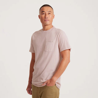 Roark Made to Fade Dusty Violet tee with front pocket and pigment-dyed cotton finish.