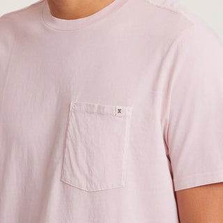 Roark Made to Fade Dusty Violet tee with front pocket and pigment-dyed cotton finish.