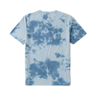 Roark Mathis Active Tie Dye Pocket Short Sleeve Tee in Neptune, classic crewneck fit in 85% recycled polyester 15% cotton DriRelease jersey knit with chest pocket, quick-dry technology, interior hanger loop, and Neptune tie dye colorway
