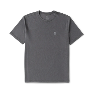 Roark Mathis Active Core Short Sleeve Tee in Charcoal — lightweight Drirelease® jersey knit with moisture-wicking, quick-dry performance, classic crewneck fit, interior hanger loop, and heat transfer label