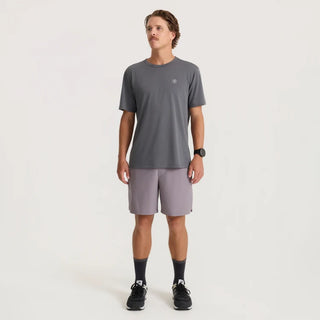 Roark Mathis Active Core Short Sleeve Tee in Charcoal — lightweight Drirelease® jersey knit with moisture-wicking, quick-dry performance, classic crewneck fit, interior hanger loop, and heat transfer label