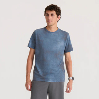 Roark Mathis Active Allover Short Sleeve Tee in Dark Slate — Drirelease® jersey with moisture-wicking, quick-dry performance, classic crewneck fit, interior hanger loop, and heat transfer label