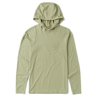 Roark Venture Long Sleeve UPF Hoodie in Sage — UPF 50+ GRS-certified recycled polyester hoodie with durable snag-resistant fabric and thumbholes for in and out of water coverage