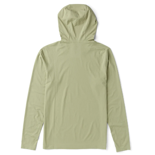 Roark Venture Long Sleeve UPF Hoodie in Sage — UPF 50+ GRS-certified recycled polyester hoodie with durable snag-resistant fabric and thumbholes for in and out of water coverage