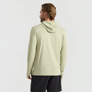 Roark Venture Long Sleeve UPF Hoodie in Sage — UPF 50+ GRS-certified recycled polyester hoodie with durable snag-resistant fabric and thumbholes for in and out of water coverage