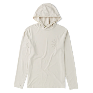 Roark Venture Long Sleeve UPF Hoodie in Off White - UPF 50+ sun protection hoodie with thumbholes and durable snag-resistant fabric