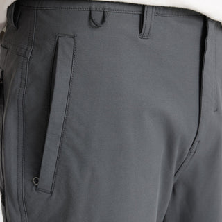 Roark Layover Pro Pants in Charcoal with stretch fit and ventilated back panel.