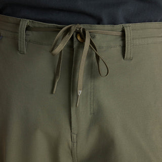 Roark Layover Pro Pants in Military green with stretch fabric and travel-ready features.