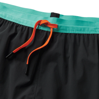 Ciele Athletics x Roark Run Amok Alta 5" Men's Shorts in black, the ultimate lightweight adventure shorts with water-resistant finish and moisture-wicking brief liner.