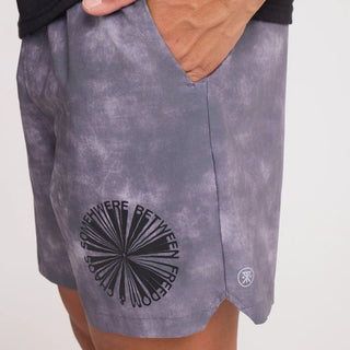 Roark Serrano 7" Active Stretch Shorts in Shark, recycled polyester with DWR finish and multiple pockets.