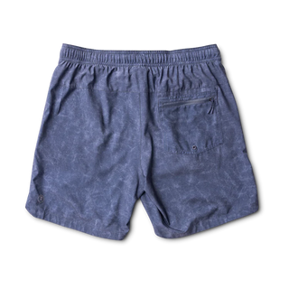 Roark Serrano 7 inch Active Stretch Shorts in Neptune, athletic fit lightweight REPREVE recycled polyester shorts with DWR water-resistant finish, side zip pocket, dual slash pockets, and rear YKK zip pocket
